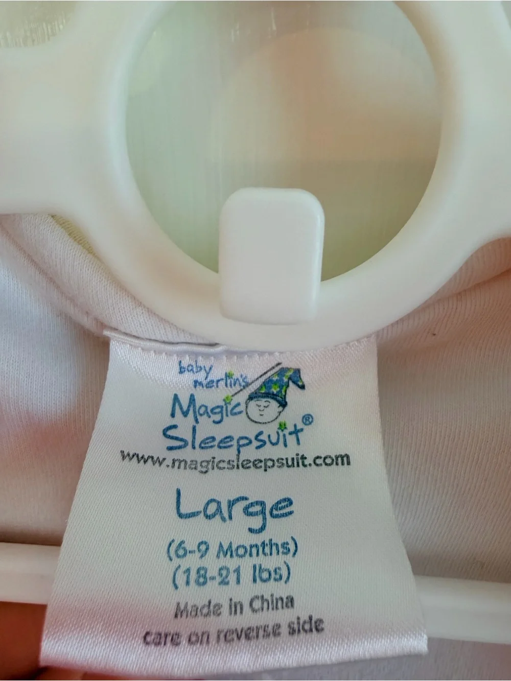 Baby Merlin’s Magic Sleepsuit Large 6-9M Cream Unisex Sleep Suit